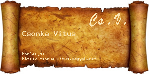 Csonka Vitus névjegykártya
