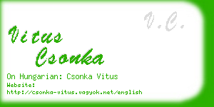 vitus csonka business card